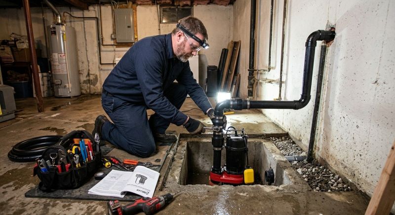 Basement Drainage Installation in Des Moines, IA